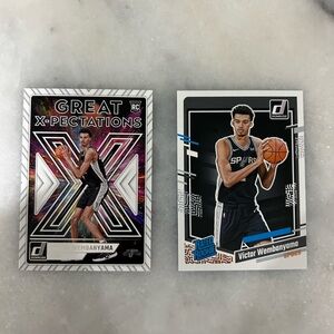 Two Donruss Victor Wembanyama rookie cards